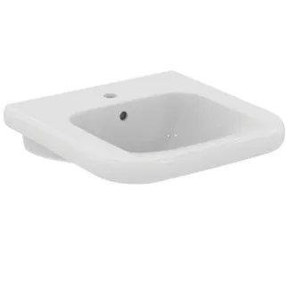 IDEAL STANDARD CONTOUR 21+ - Umyvadlo 550x545x195 mm, bílé lesklé, 1 otvor pro baterii, s přepadem - SmartGuard+ #E3613HY - Bílá (SmartGuard)