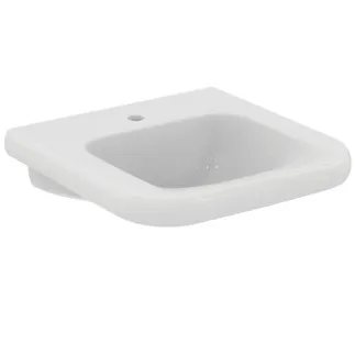 IDEAL STANDARD CONTOUR 21+ - Umyvadlo 550x545x195 mm, bílé lesklé, 1 otvor pro baterii, bez přepadu - SmartGuard+ #E3611HY - Bílá (SmartGuard)