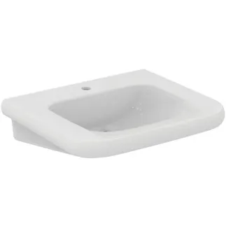 IDEAL STANDARD CONTOUR 21+ - Umyvadlo 650x555x175 mm, bílé lesklé, 1 otvor pro baterii, bez přepadu - SmartGuard+ #E3621HY - Bílá (SmartGuard)