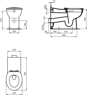 IDEAL STANDARD CONTOUR 21 - MEDICAL & CARE - Sedací kruh 370x445x33 mm v bílé lesklé barvě #K712201 - Bílá (Alpine), obrázek 6