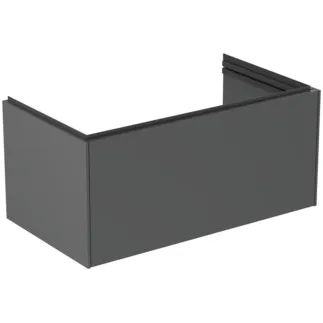 IDEAL STANDARD CONCA - toaletní stolek 800x440x363 mm, antracitově matný lak, 1 zásuvka - bez úchytky, plný výsuv, SoftClosing, předmontovaný, dřevo z udržitelných zdrojů #T5573Y2 - antracitově matný