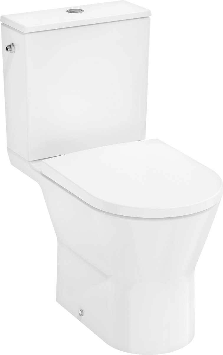 HANSGROHE EluPura Original S Volně stojící WC kombi 640 s zadním vývodem, AquaChannel Flush, Hygiene Effect, s nádržkou, WC sedátko a poklop se SoftClose a QuickRelease #62040450 - bílá