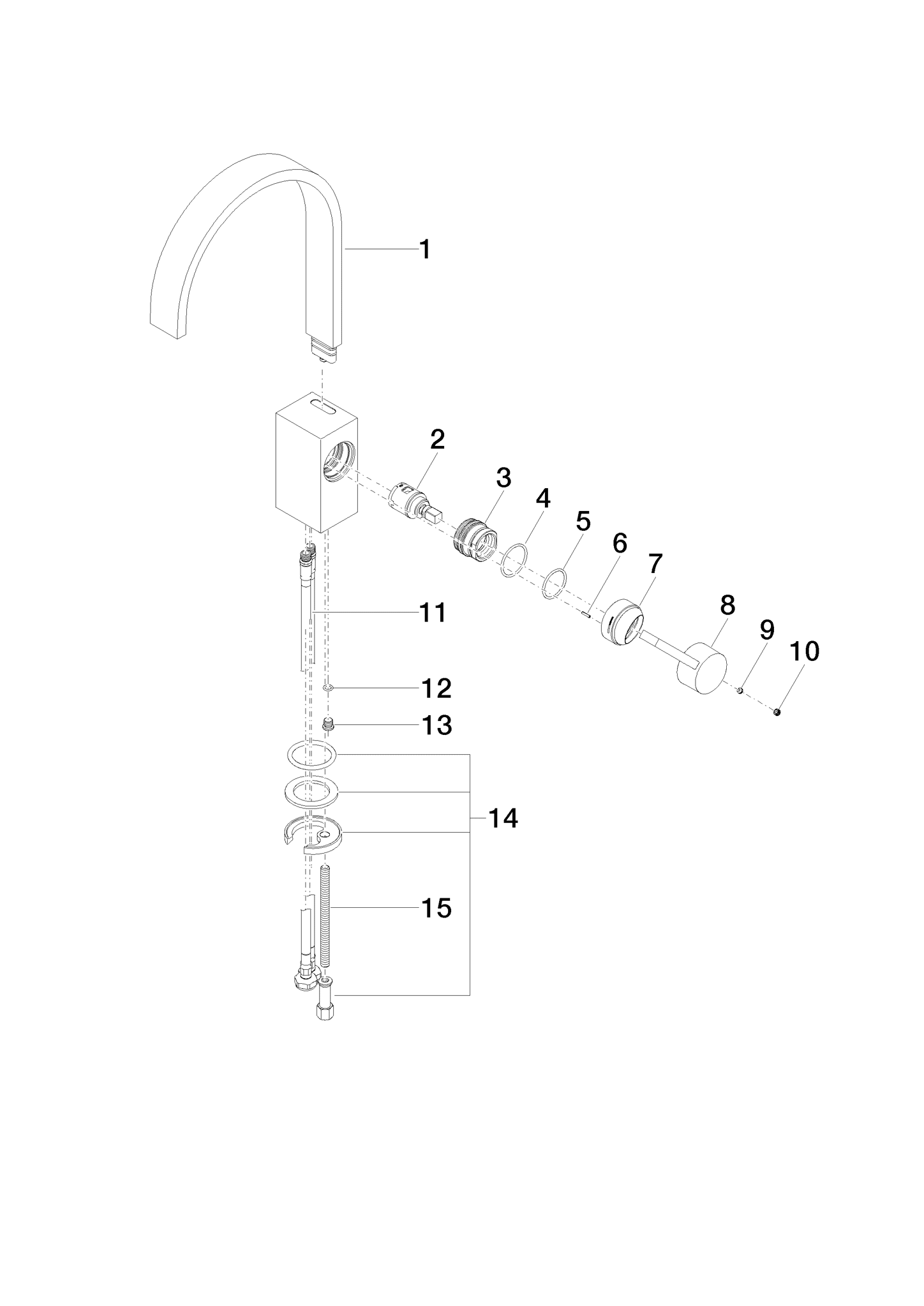 DORNBRACHT Jednopáková umyvadlová baterie MEM bez výsuvného odpadu - kartáčovaný bronz #33526782-42