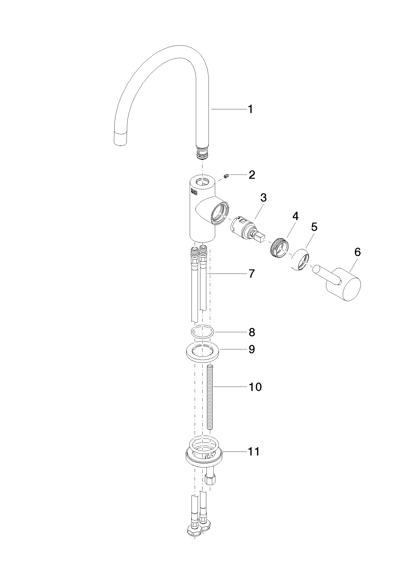 DORNBRACHT TARA BAR TAP jednopáková baterie - kartáčovaný bronz #33805888-42