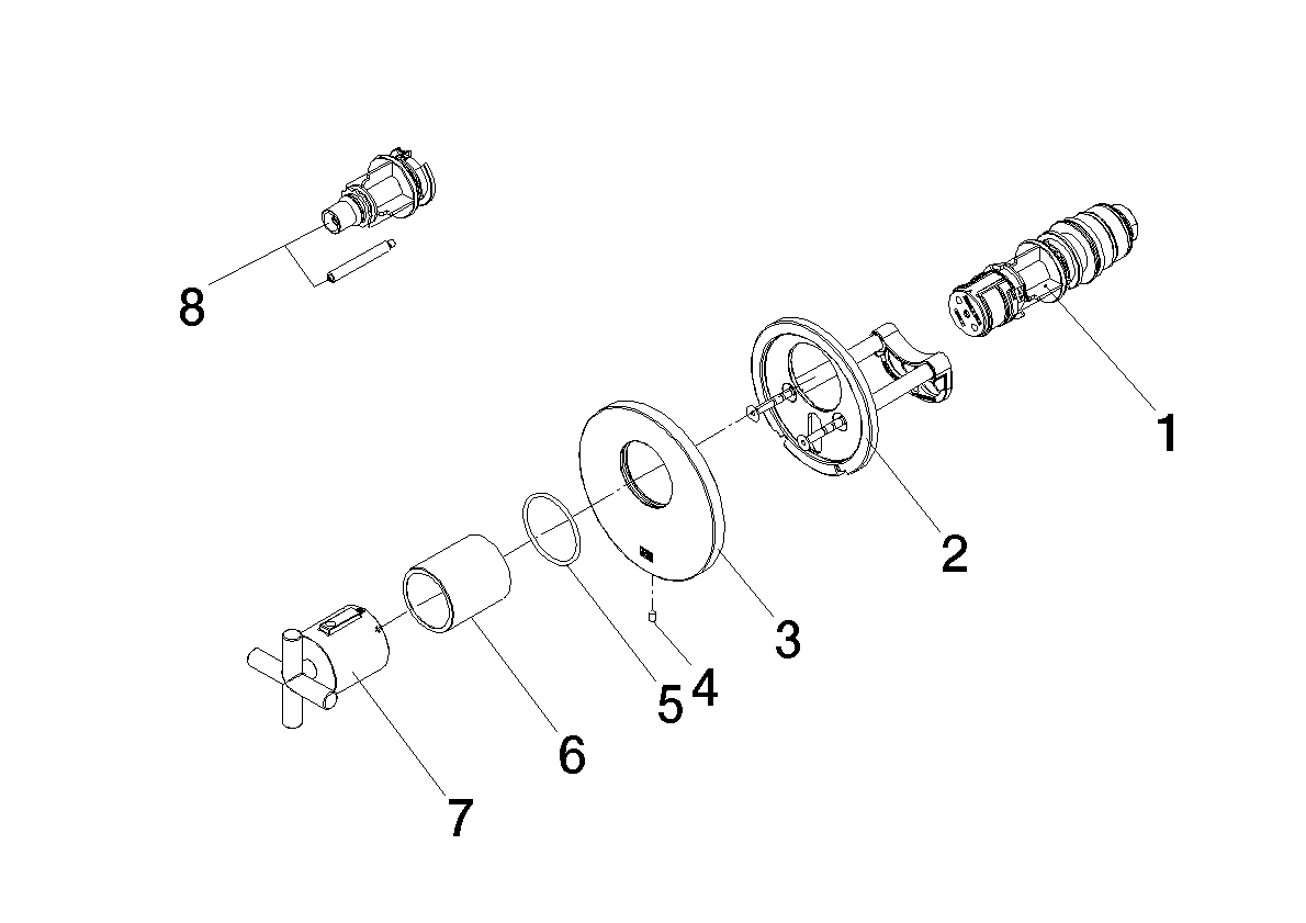DORNBRACHT Termostat TARA xTOOL UP bez regulace hlasitosti 1/2" - Platinum #36501892-08