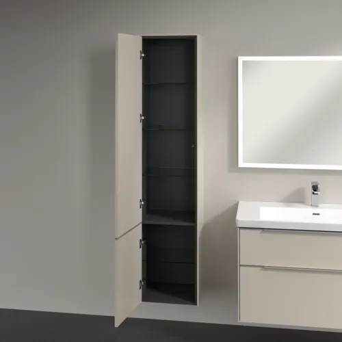 VILLEROY BOCH Subway 3.0 Vysoká skříň, 2 dveře, 400 x 1710 x 362 mm, Cashmere Grey / Cashmere Grey #C58600VN, obrázek 5