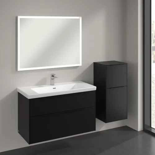VILLEROY BOCH Boční skříňka Subway 3.0, 1 zásuvka, 1 dvířka, 400 x 860 x 362 mm, Volcano Black / Volcano Black #C59501VL, obrázek 3