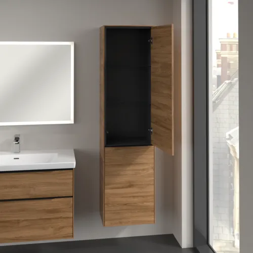 VILLEROY BOCH Spížní skříňka Subway 3.0, 1 dveře, 1 klapka na prádlo, 450 x 1710 x 362 mm, dub Kansas / dub Kansas #C59301RH, obrázek 5