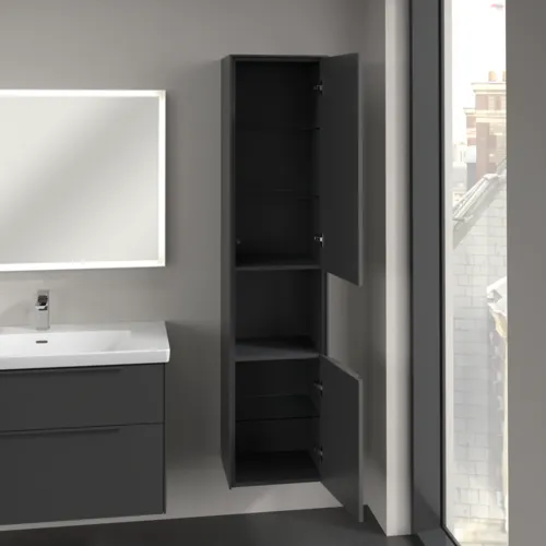 VILLEROY BOCH Subway 3.0 Vysoká skříň, 2 dveře, 400 x 1710 x 362 mm, Grafitová / Grafitová #C58900VR, obrázek 5