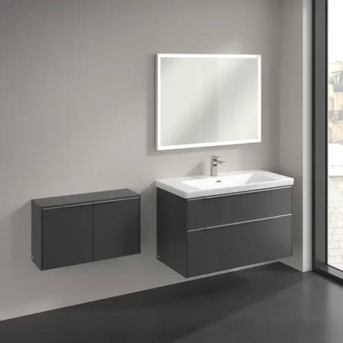 VILLEROY BOCH Příborník Subway 3.0, 2 dveře, 728 x 423 x 256 mm, Grafit / Grafit #C60000VR, obrázek 3
