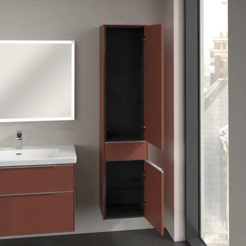VILLEROY BOCH Spížní skříň Subway 3.0, 2 dveře, 1 zásuvka, 400 x 1710 x 362 mm, vínově červená #C59100AH, obrázek 5
