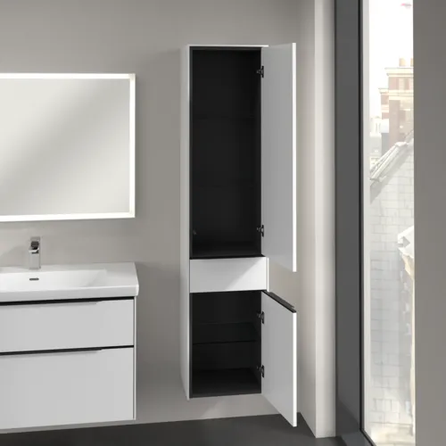 VILLEROY BOCH Spížní skříňka Subway 3.0, 2 dveře, 1 zásuvka, 400 x 1710 x 362 mm, čistě bílá / čistě bílá #C59101VF, obrázek 5