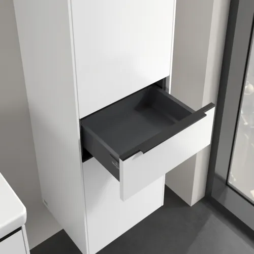 VILLEROY BOCH Spížní skříňka Subway 3.0, 2 dveře, 1 zásuvka, 400 x 1710 x 362 mm, čistě bílá / čistě bílá #C59101VF, obrázek 6
