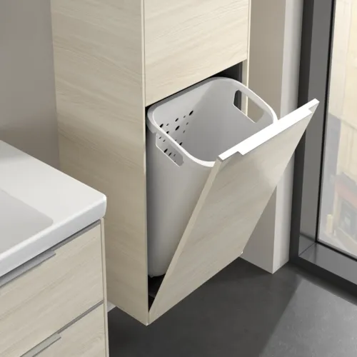 VILLEROY BOCH Spížní skříňka Subway 3.0, 1 dveře, 1 klapka na prádlo, 450 x 1710 x 362 mm, bílý dub #C59300AA, obrázek 6