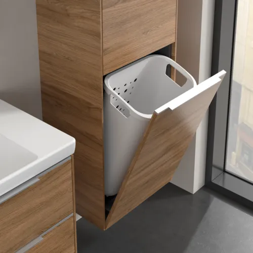 VILLEROY BOCH Spížní skříňka Subway 3.0, 1 dveře, 1 klapka na prádlo, 450 x 1710 x 362 mm, dub Kansas / dub Kansas #C59300RH, obrázek 6
