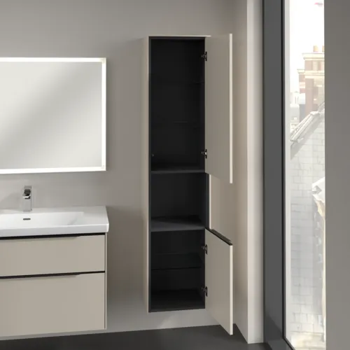 VILLEROY BOCH Subway 3.0 Vysoká skříň, 2 dveře, 400 x 1710 x 362 mm, Cashmere Grey / Cashmere Grey #C58901VN, obrázek 5
