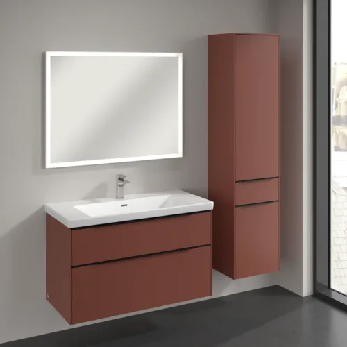 VILLEROY BOCH Spížní skříň Subway 3.0, 2 dveře, 1 zásuvka, 400 x 1710 x 362 mm, vínově červená #C59101AH, obrázek 3