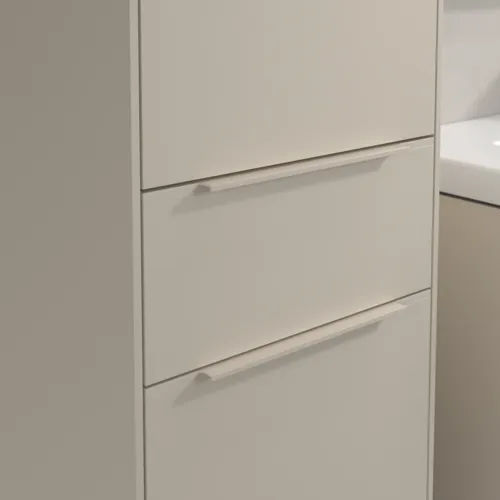 VILLEROY BOCH Subway 3.0 Vysoká skříňka, 2 dveře, 1 zásuvka, 400 x 1710 x 362 mm, Cashmere Grey / Cashmere Grey #C59002VN, obrázek 7