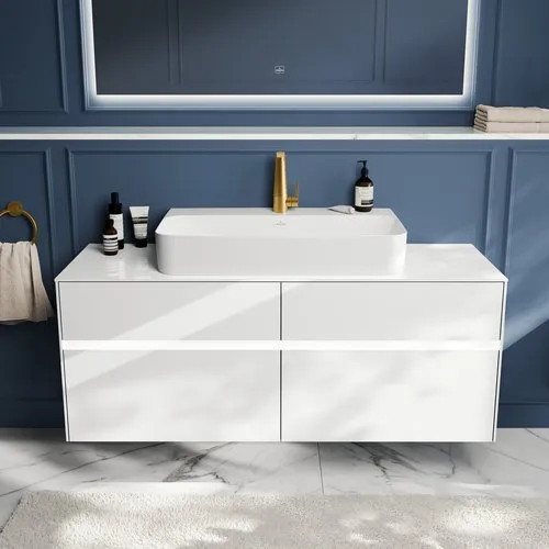 Obrázek VILLEROY BOCH Umyvadlo Finion, 800 x 470 x 165 mm, bílá Alpine CeramicPlus, bez přepadu, broušené #41688LR1