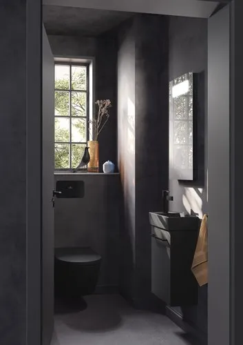 Ảnh của VILLEROY BOCH Instalační systémy ViConnect WC ovládací deska 200G, 2-splachovací, černé lesklé sklo #922400RB