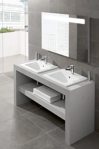 Obrázek VILLEROY BOCH Umyvadlo Venticello, 600 x 500 x 165 mm, bílá Alpine, s přepadem, leštěné #4124G601