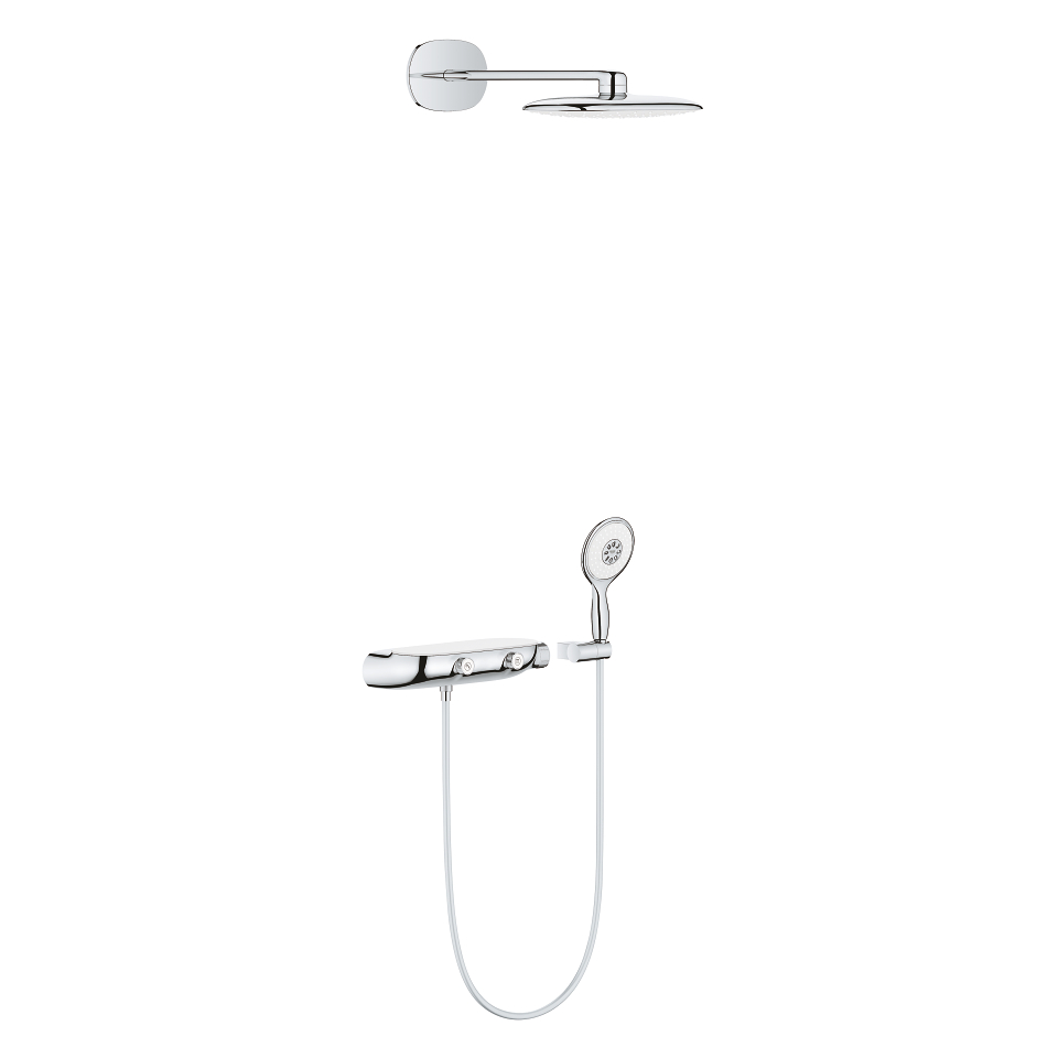 GROHE Rainshower System SmartControl Mono 360 Kombinovaný sprchový systém s termostatem, nástěnný/podomítkový měsíční bílá/chrom #26446LS0