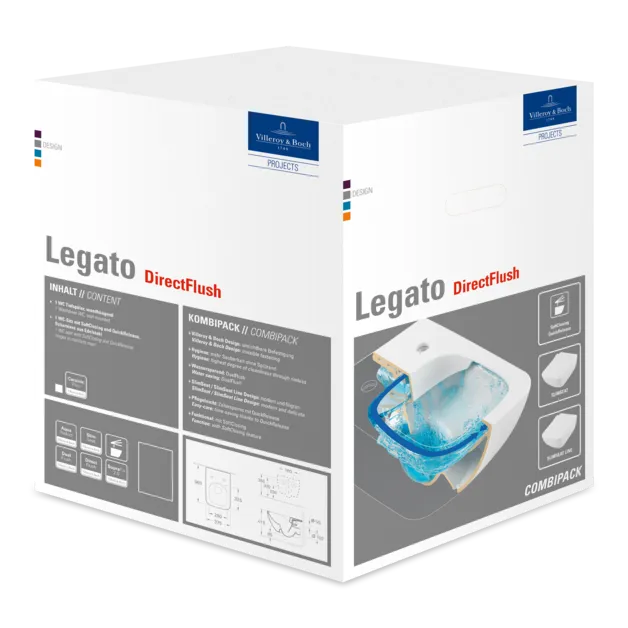 VILLEROY BOCH Legato Combi-Pack, wandhängend, mit DirectFlush, Weiß Alpin #5663RS01