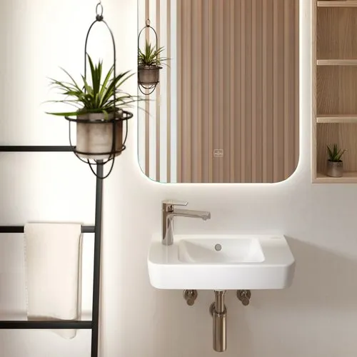 Obrázek VILLEROY BOCH Umyvadlo O.novo Compact, 500 x 250 x 145 mm, bílé Alpine, s přepadem #4342R501