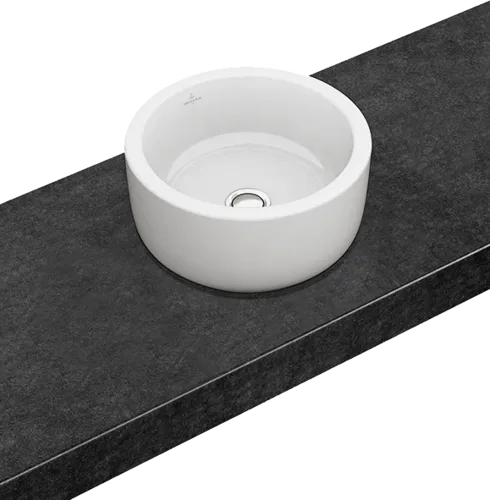 VILLEROY BOCH Architectura Aufsatzwaschbecken, 400 x 400 x 170 mm, Weiß Alpin CeramicPlus, mit Überlauf #412540R1