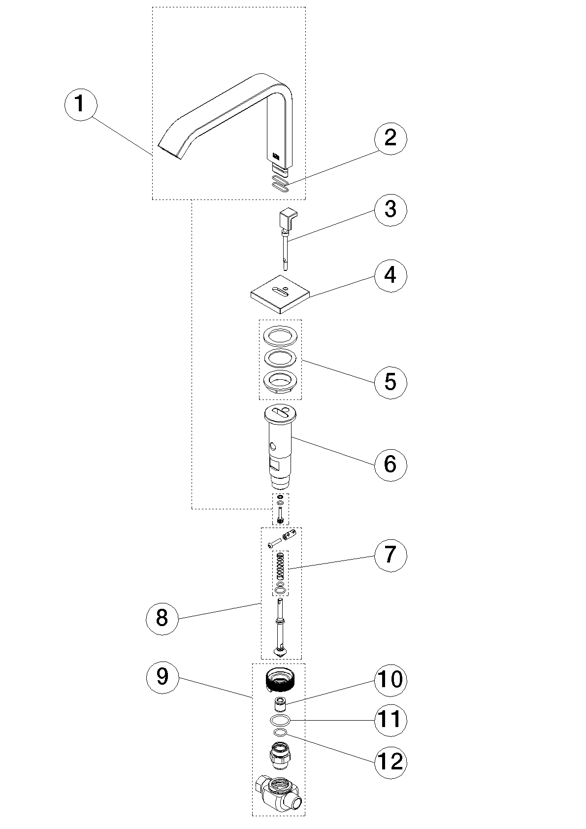 DORNBRACHT Vanový výtok IMO s přepínačem pro volně stojící instalaci - chrom #13512670-00