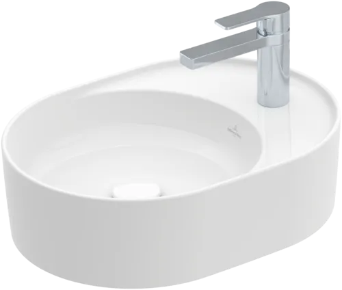 VILLEROY BOCH Collaro Aufsatzwaschbecken, 510 x 380 x 145 mm, Weiß Alpin, ohne Überlauf #4A155101