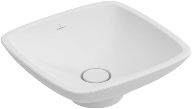 VILLEROY BOCH Loop & Friends Aufsatzwaschbecken, 430 x 430 x 118 mm, Weiß Alpin, mit Überlauf #51491001