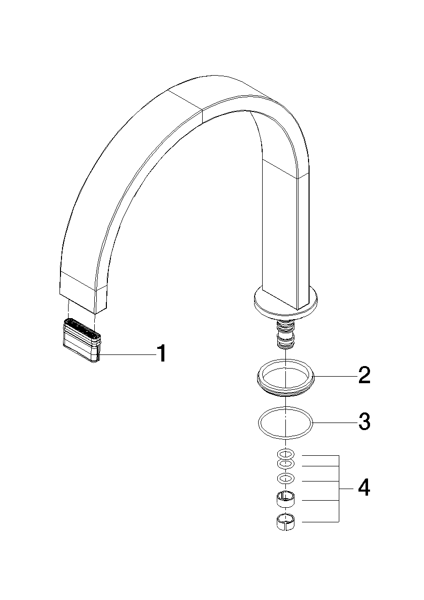 DORNBRACHT Výtoková trubice 240 mm, 1,5 g/min - kartáčovaná platina #90282233301-06
