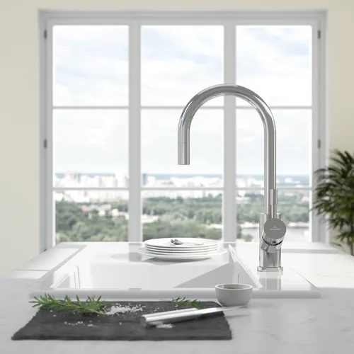 VILLEROY BOCH Kuchyňská baterie Umbrella Flex, vyrobená z nerezové oceli, masivní nerezová ocel, leštěná #925400LE, obrázek 4