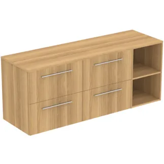 IDEAL STANDARD I.LIFE B - Nábytkový balíček 1603x507x646 mm v dubu Hamilton, 4 zásuvky - SoftClosing, dřevo z udržitelných zdrojů #T5840NX - přírodní dub