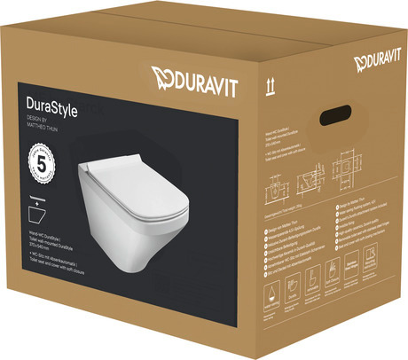 DURAVIT WC set závěsný 455209 Design by Matteo Thun & Antonio Rodriguez #45520900A1 - © Barva 00, Rozměry krabice: 401x430x565 mm 374 x 540 mm