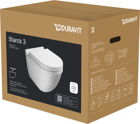 DURAVIT WC set závěsný 452709 Design by Philippe Starck #45270900A1 - © Barva 00, Rozměry krabice: 401x450x565 mm 370 x 540 mm