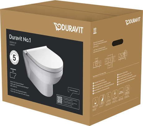 DURAVIT WC set závěsný 456209 Design by Duravit #45620900A1 - © Barva 00, Prvky v setu: WC set závěsný, Závěsný klozet, Objednací č.: D4040200, 2562090000, Rozměry krabice: 401x430x565 mm 373 x 540 mm
