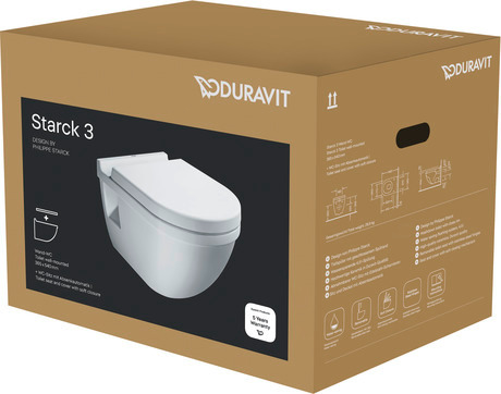 DURAVIT WC set závěsný 420009 Design by Philippe Starck #42000900A1 - Barva 00, Rozměry krabice: 401x450x565 mm 370 x 540 mm