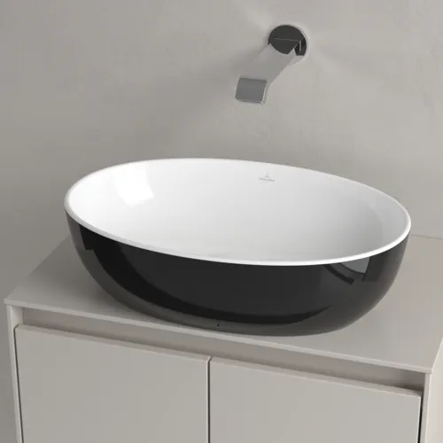 VILLEROY BOCH Umyvadlo na desku Artis, 480 x 325 x 135 mm, Coal Black, bez přepadu #438848BCT8, obrázek 4