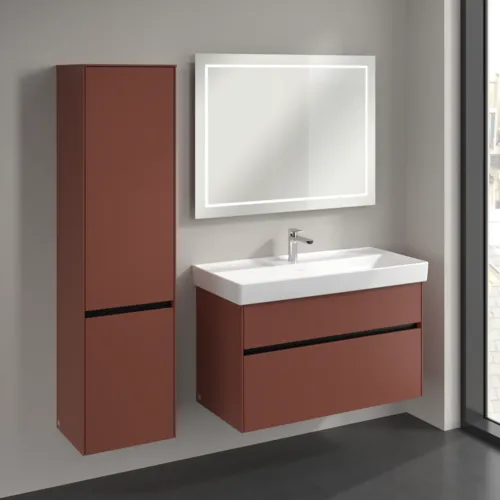 VILLEROY BOCH Vysoká skříň Collaro, 2 dveře, 404 x 1538 x 349 mm, Vínově červená / Vínově červená #C03300AH, obrázek 3