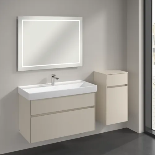 VILLEROY BOCH Boční skříňka Collaro, 1 dvířka, 1 zásuvka, 404 x 748 x 349 mm, Cashmere Grey / Cashmere Grey #C03201VN, obrázek 3