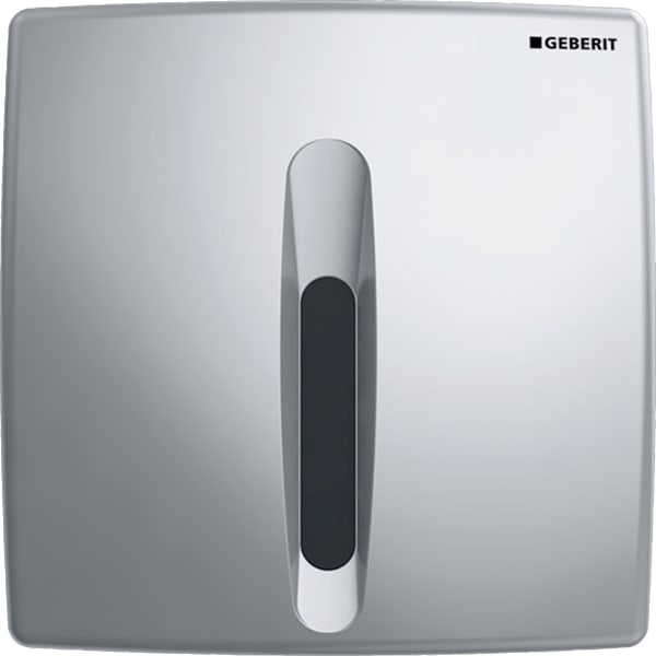 GEBERIT Ovládání splachování pisoáru Geberit, s elektronickým spuštěním splachování, napájení ze sítě, krycí deska z plastu chrom / Matný #115.817.46.5