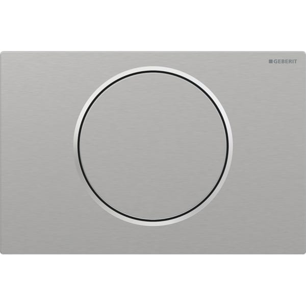 GEBERIT Ovládací tlačítko Geberit Sigma10, pro splachování Start/Stop, Round Deska a ovládací tlačítko: kartáčované, povlak easy-to-clean Designový kroužek: leštěný #115.758.SN.5
