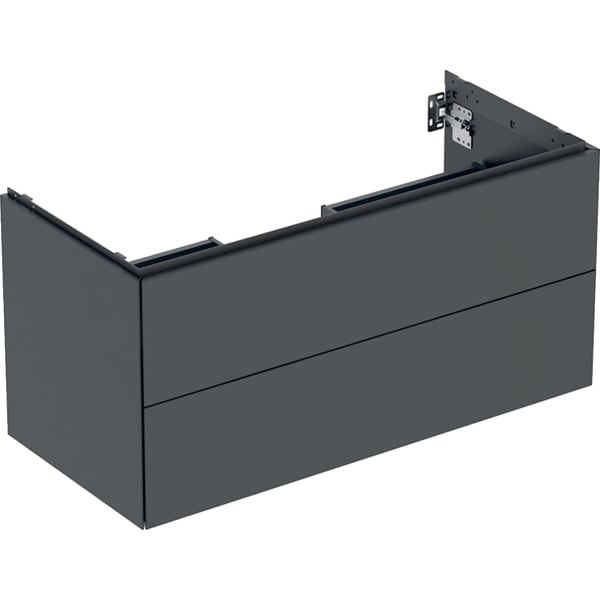 GEBERIT Skříňka pod umyvadlo Geberit ONE, se dvěma zásuvkami Černá / Lak matný #505.264.00.8