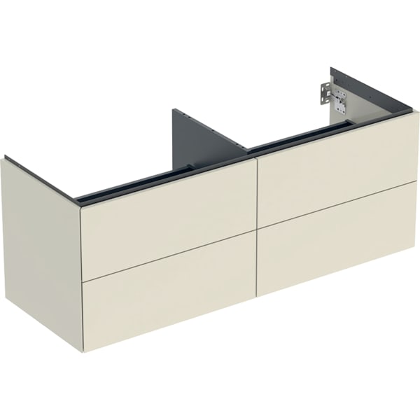 GEBERIT Skříňka pro umyvadlo na desku Geberit ONE, se čtyřmi zásuvkami Písková šedá / Lakované s vysokým leskem #505.266.00.4