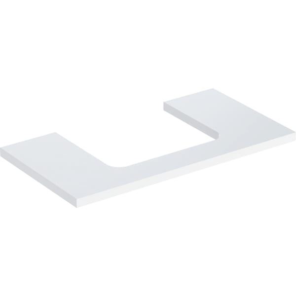 GEBERIT Umyvadlová deska Geberit ONE s výřezem, pro umyvadlo na desku, obdélníkové Bílá / Lakované s vysokým leskem #505.283.00.1