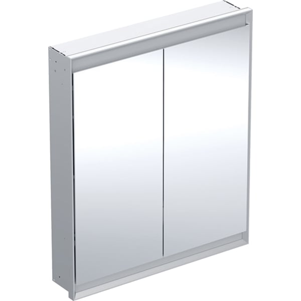 GEBERIT Zrcadlová skříňka Geberit ONE s ComfortLight, dvě dvířka, podomítková montáž, výška 90 cm Hliník eloxovaný #505.802.00.1