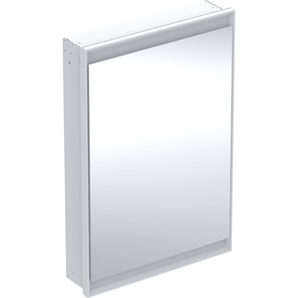 GEBERIT Zrcadlová skříňka Geberit ONE s ComfortLight a jedněmi dvířky, podomítková montáž, výška 90 cm Bílá / Hliník s práškovou barvou #505.801.00.2