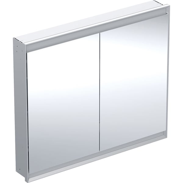 GEBERIT Zrcadlová skříňka Geberit ONE s ComfortLight, dvě dvířka, podomítková montáž, výška 90 cm Hliník eloxovaný #505.804.00.1